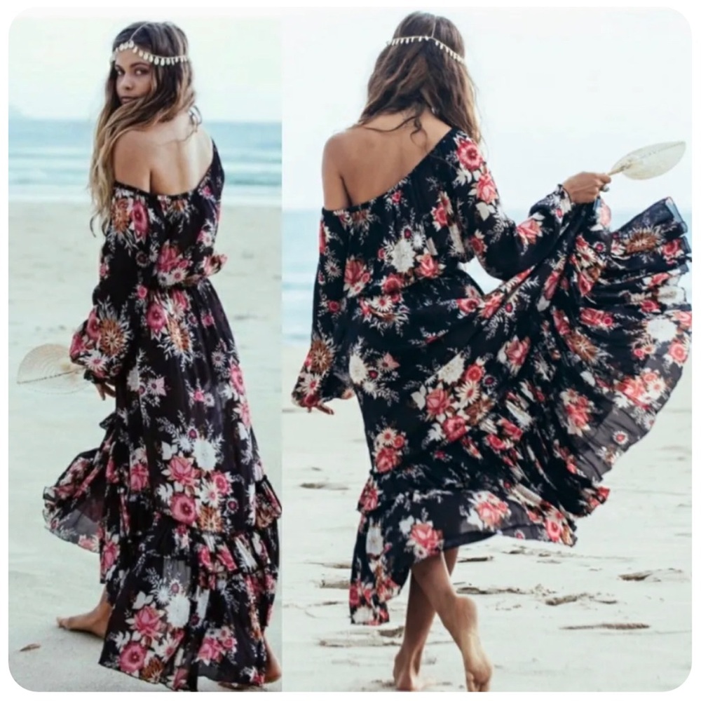 Spell Jagger Maxi Dress In Black , size M